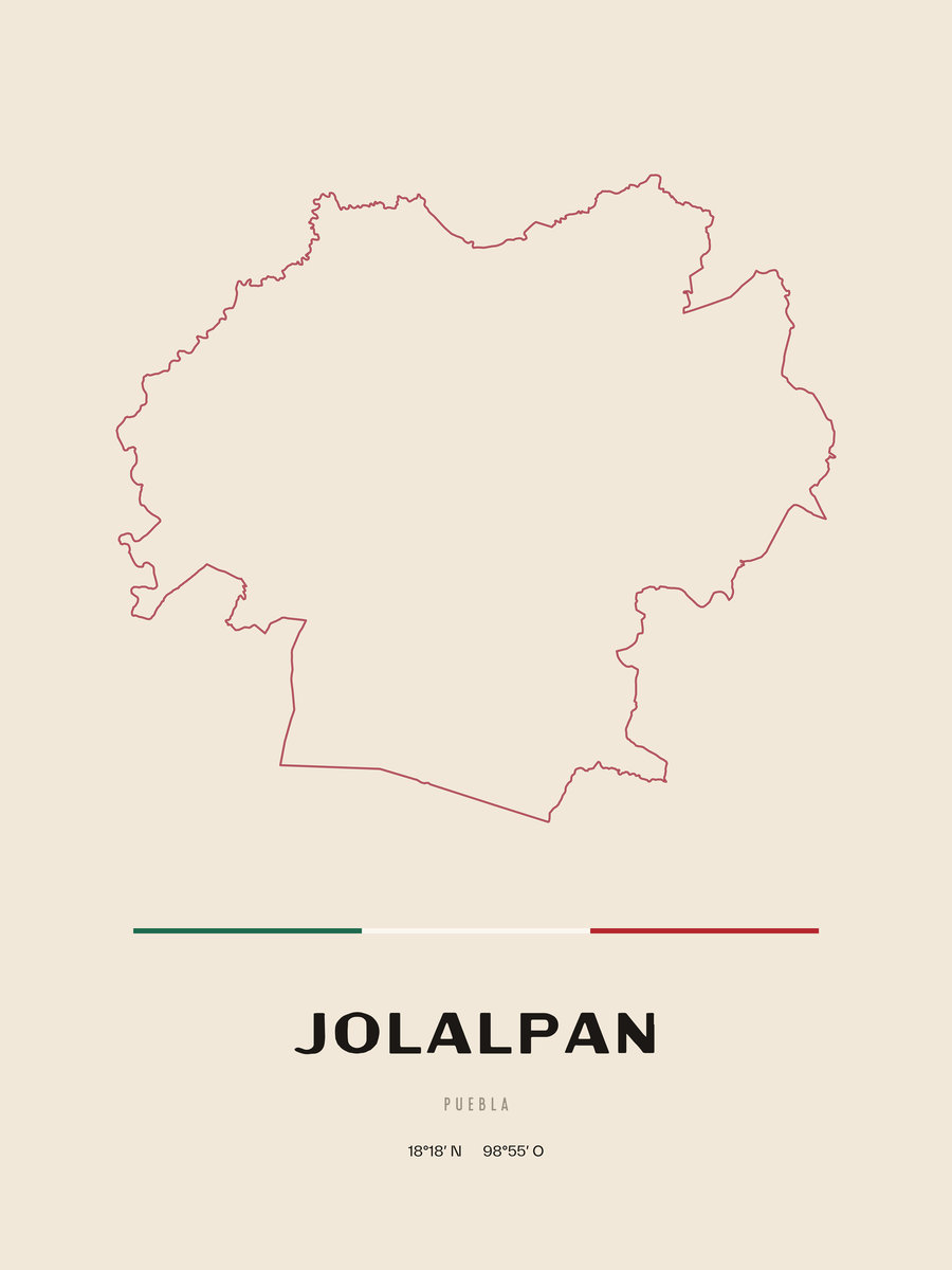 Framed poster of Jolalpan, Puebla.
