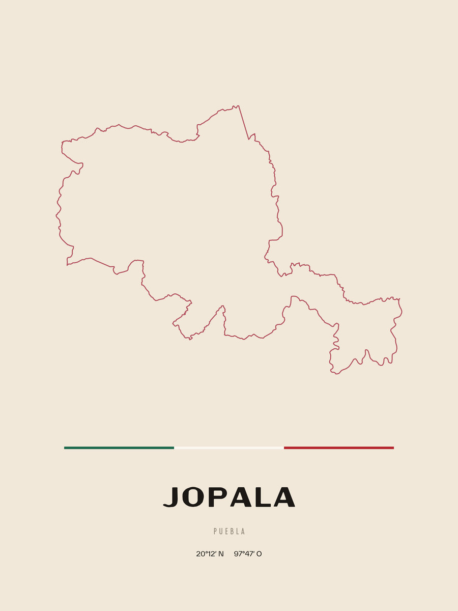 Framed poster of Jopala, Puebla.