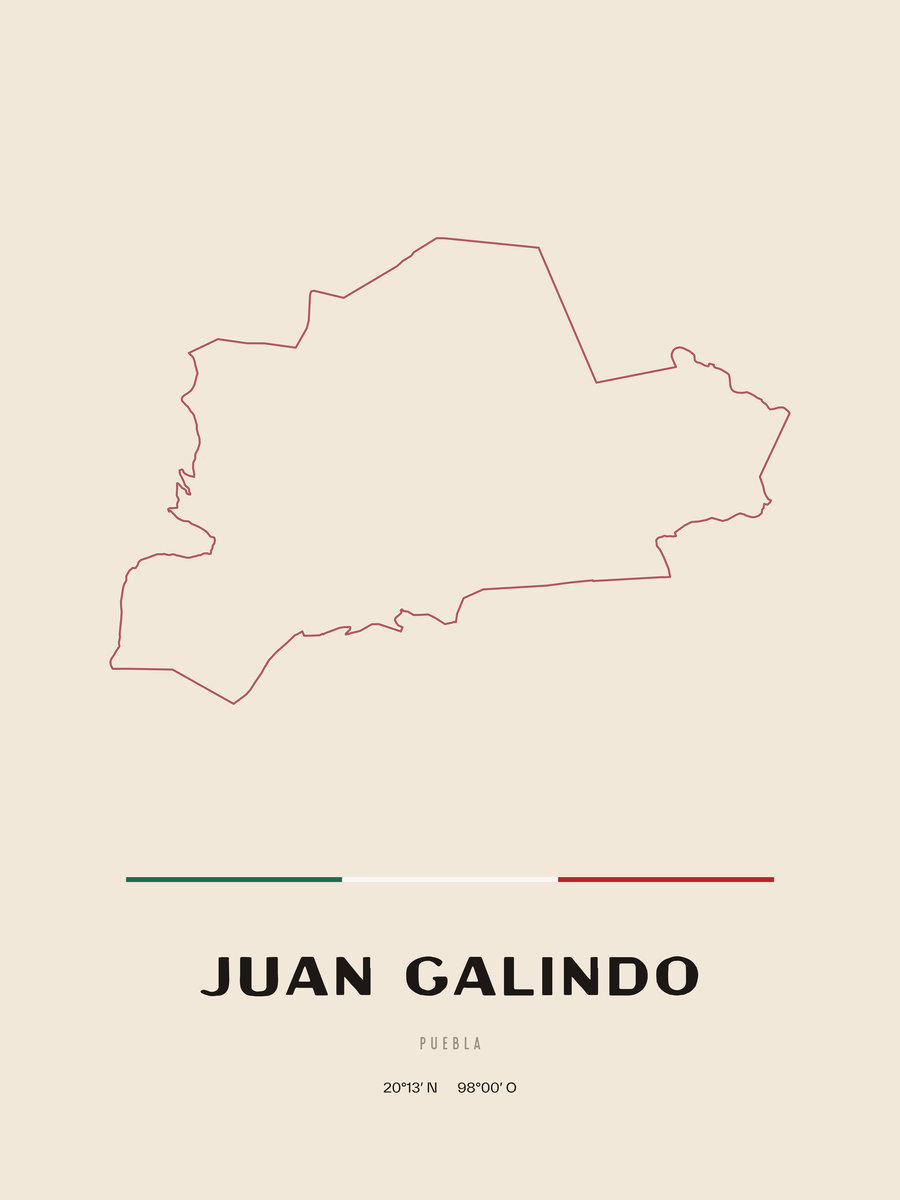 Framed poster of Juan Galindo, Puebla.