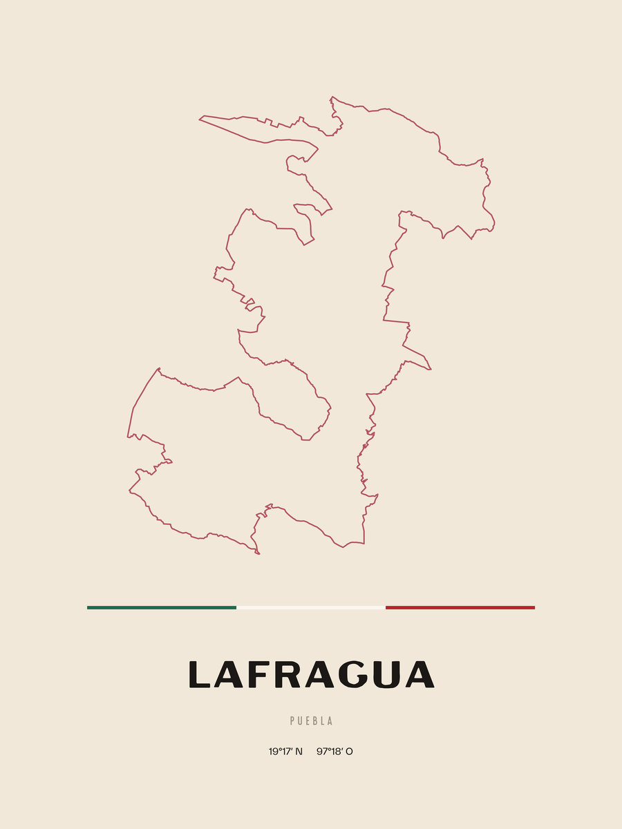 Framed poster of Lafragua, Puebla.