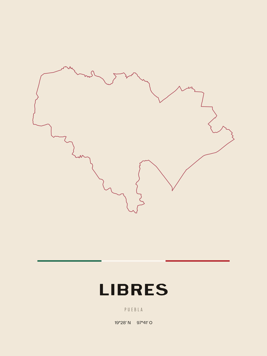 Framed poster of Libres, Puebla.