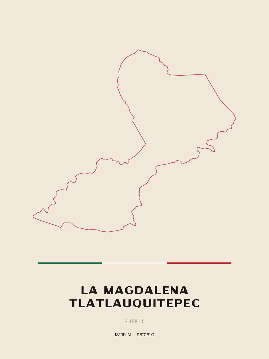 Framed poster of La Magdalena Tlatlauquitepec, Puebla.