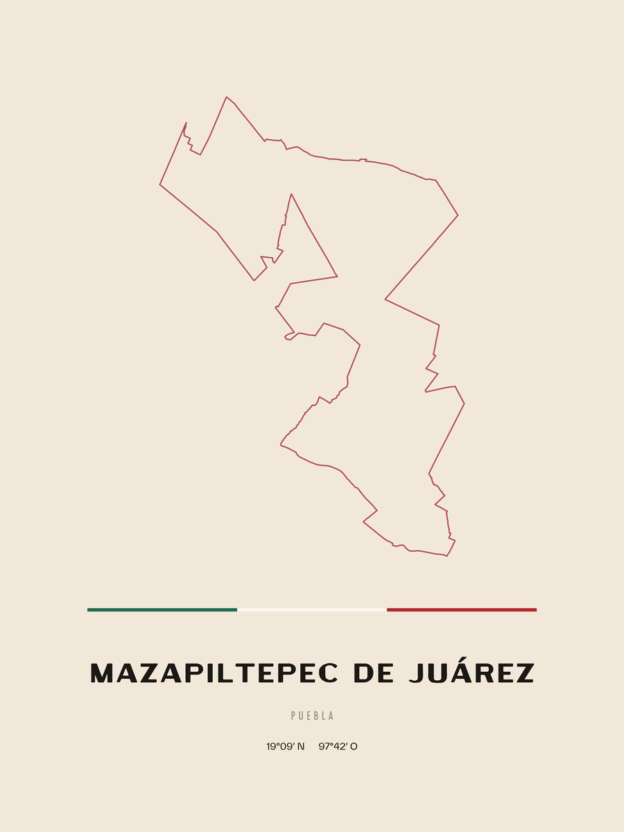 Framed poster of Mazapiltepec de Juárez, Puebla.