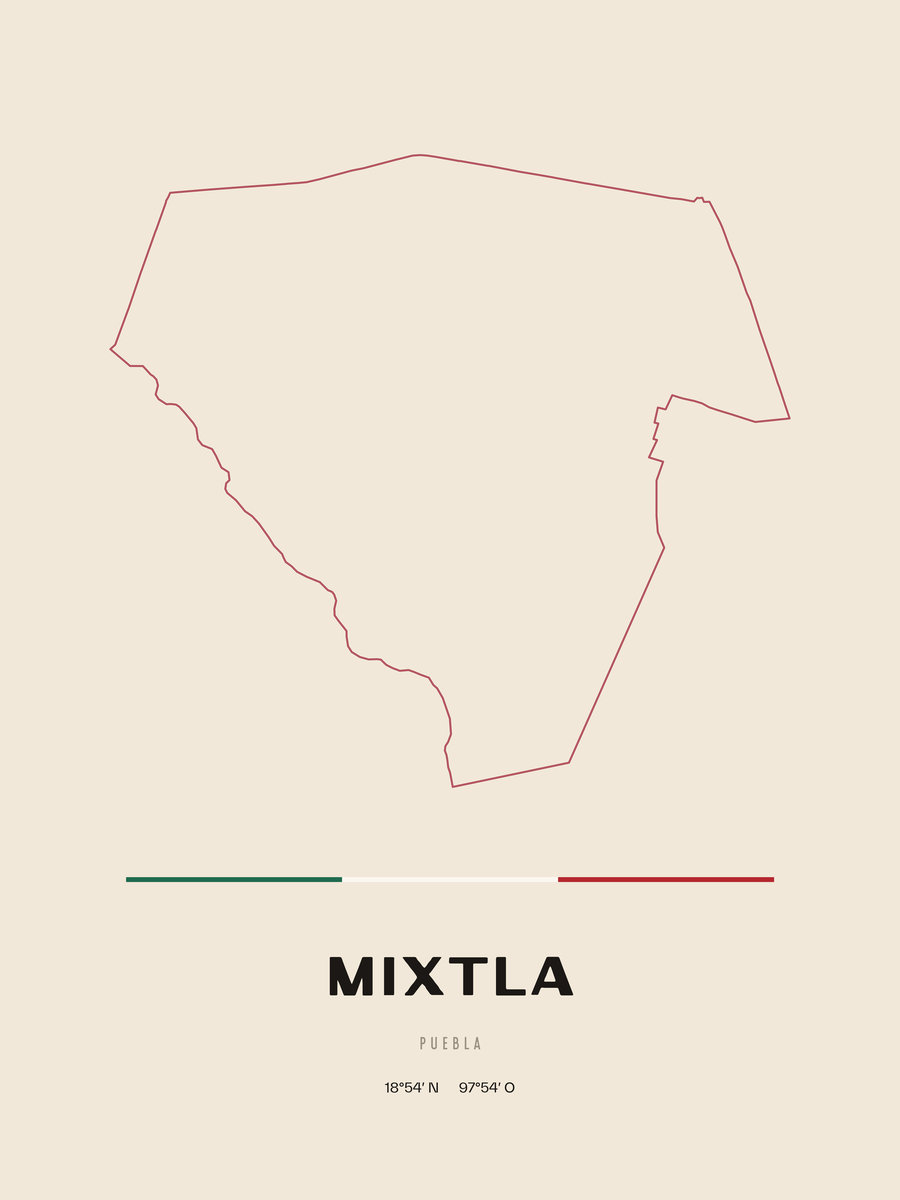 Framed poster of Mixtla, Puebla.