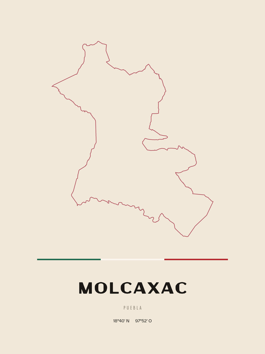 Framed poster of Molcaxac, Puebla.