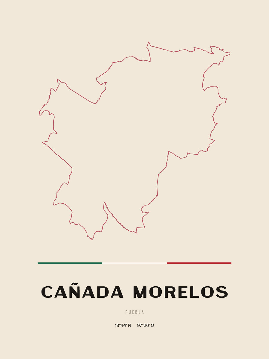 Framed poster of Cañada Morelos, Puebla.