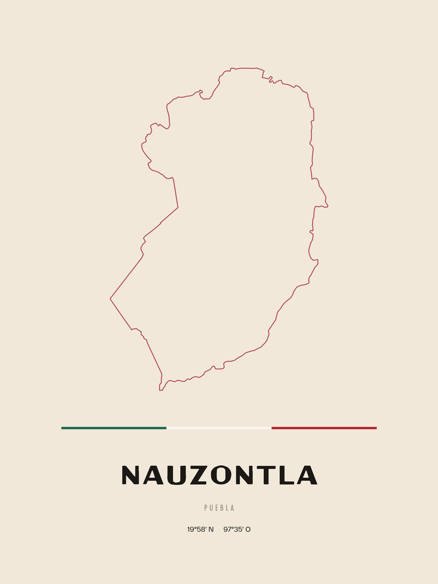 Framed poster of Nauzontla, Puebla.