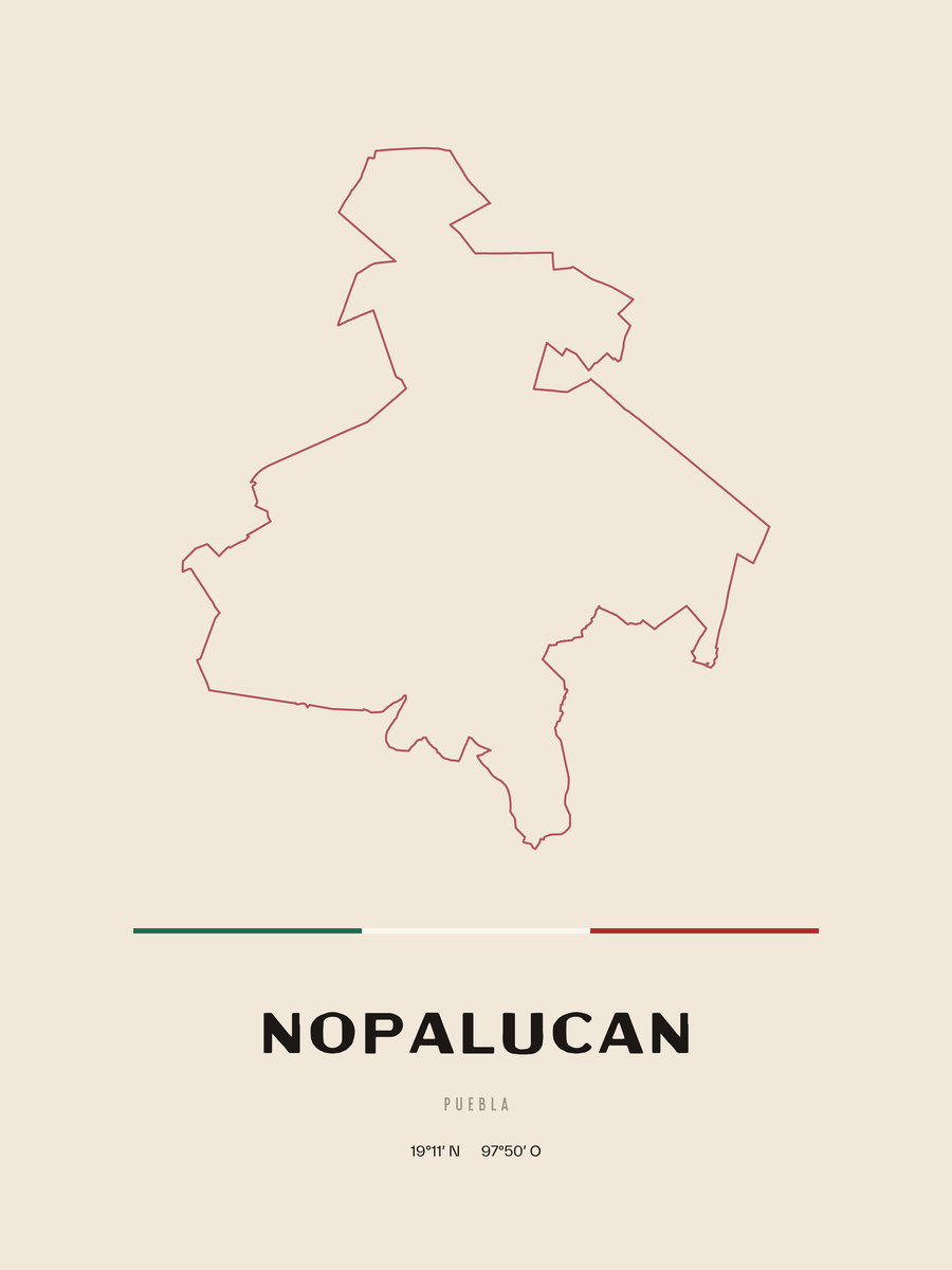 Framed poster of Nopalucan, Puebla.