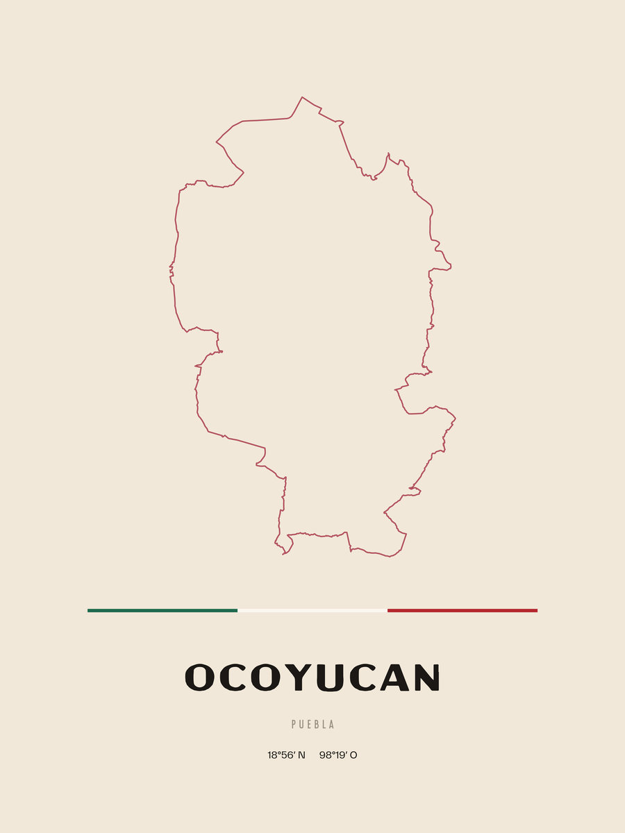 Framed poster of Ocoyucan, Puebla.