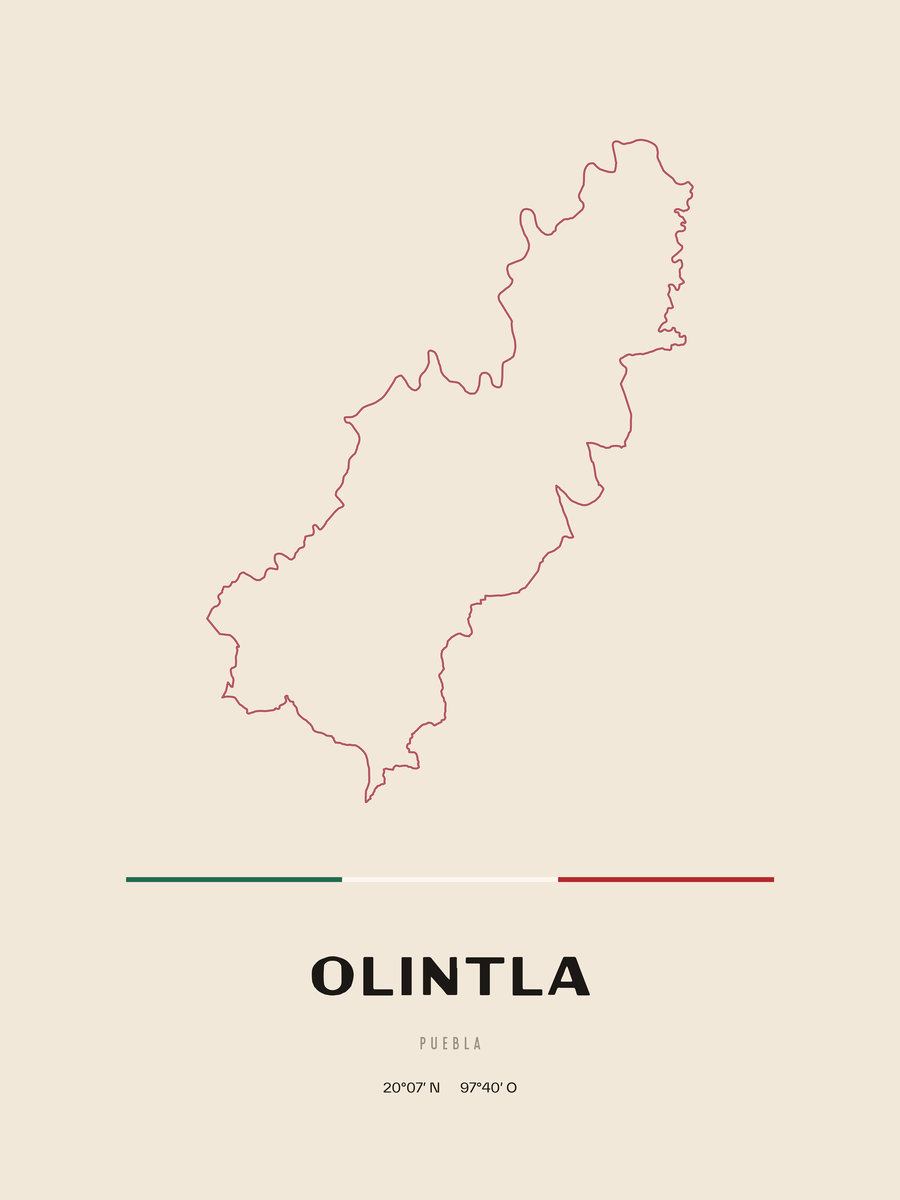 Framed poster of Olintla, Puebla.
