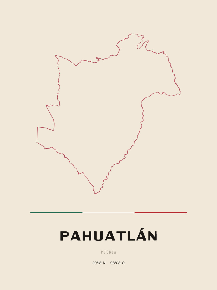 Framed poster of Pahuatlán, Puebla.