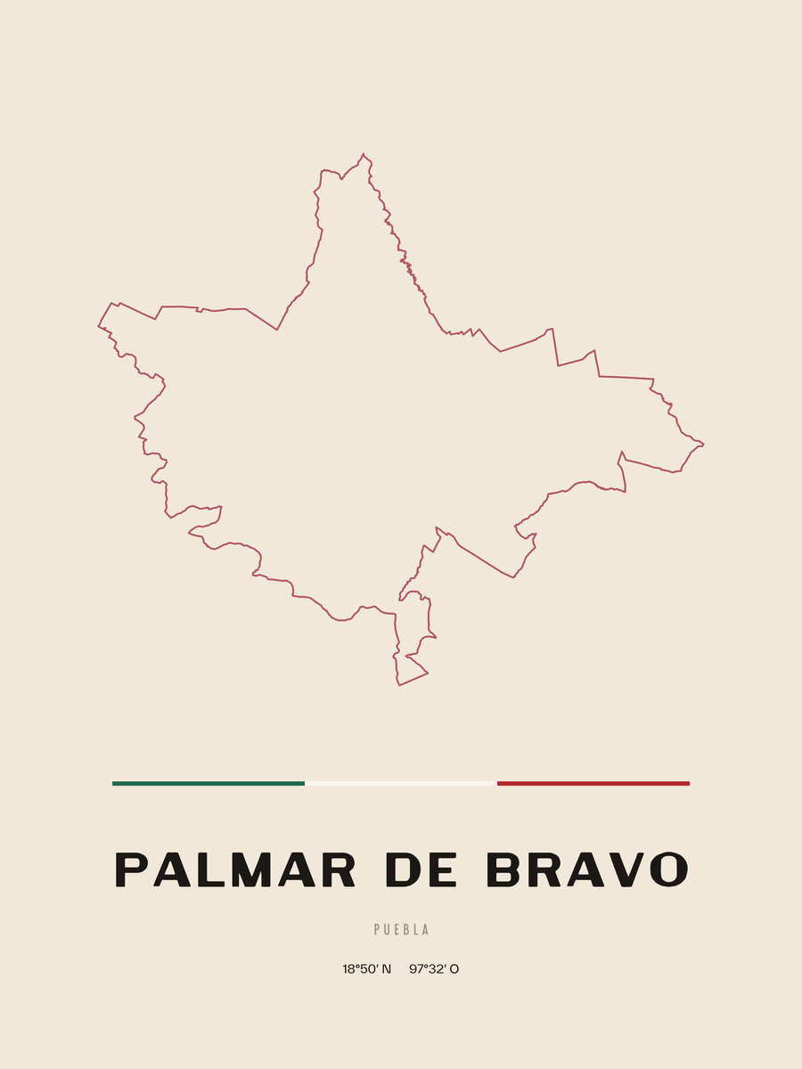 Framed poster of Palmar de Bravo, Puebla.