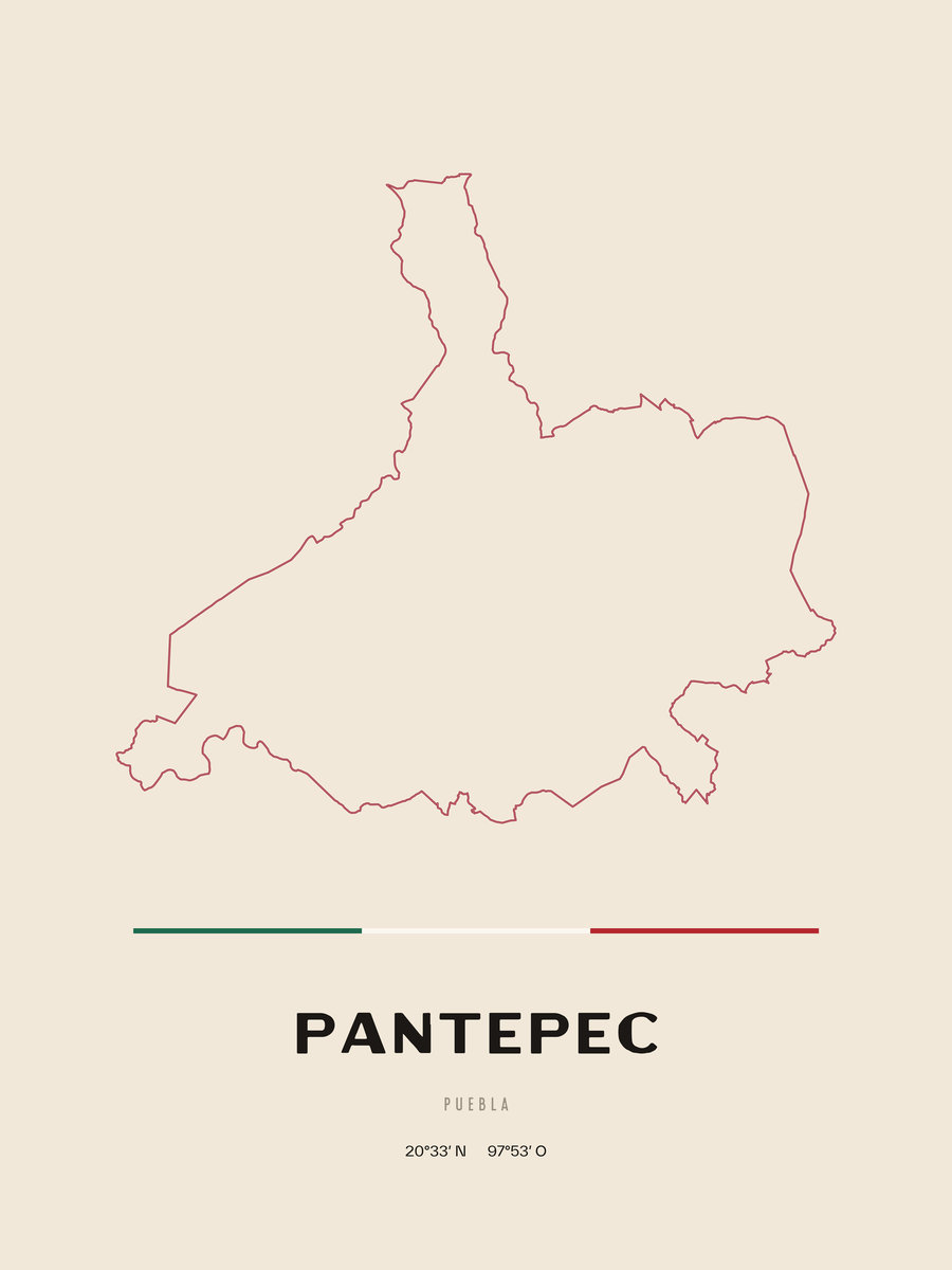 Framed poster of Pantepec, Puebla.