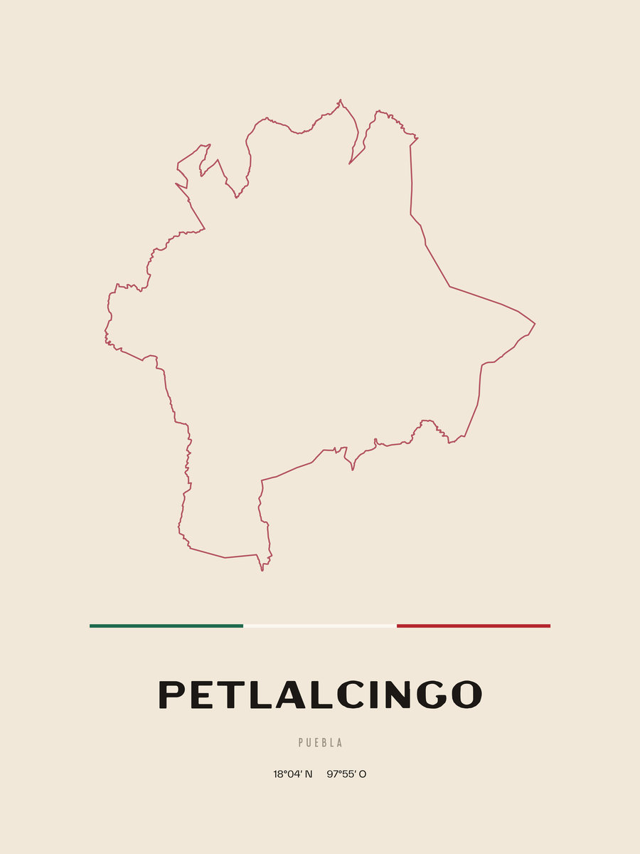 Framed poster of Petlalcingo, Puebla.
