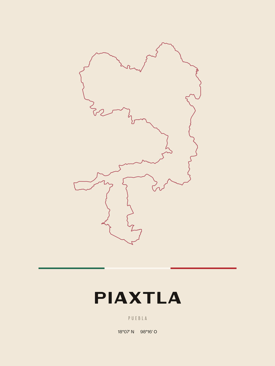 Framed poster of Piaxtla, Puebla.