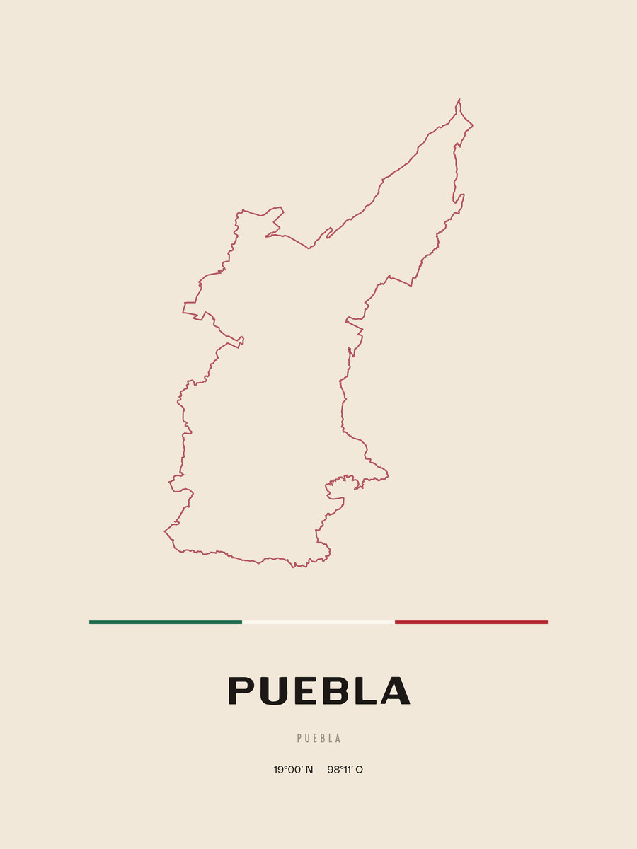 Framed poster of Puebla, Puebla.