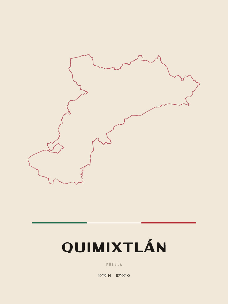 Framed poster of Quimixtlán, Puebla.