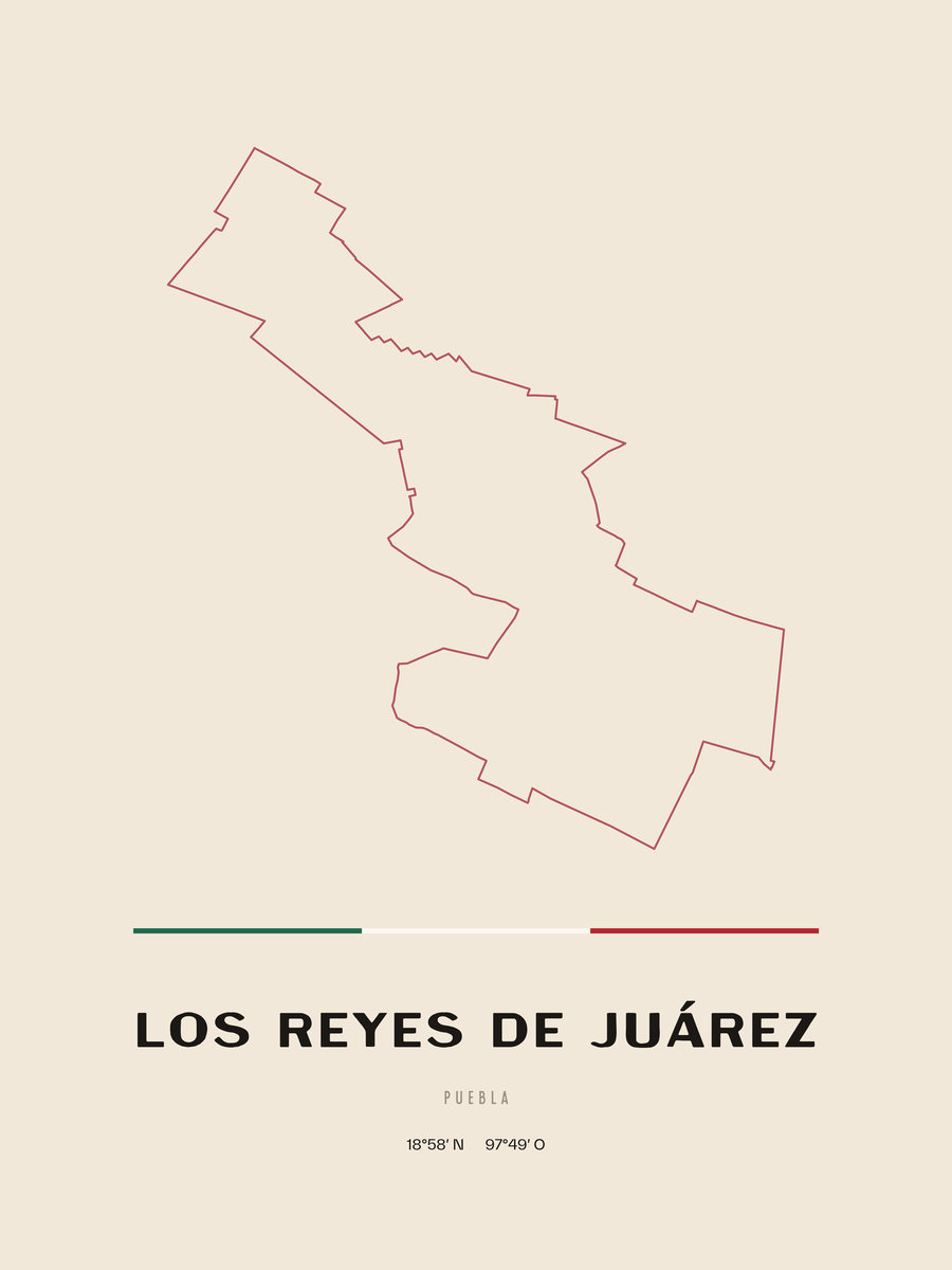 Framed poster of Los Reyes de Juárez, Puebla.