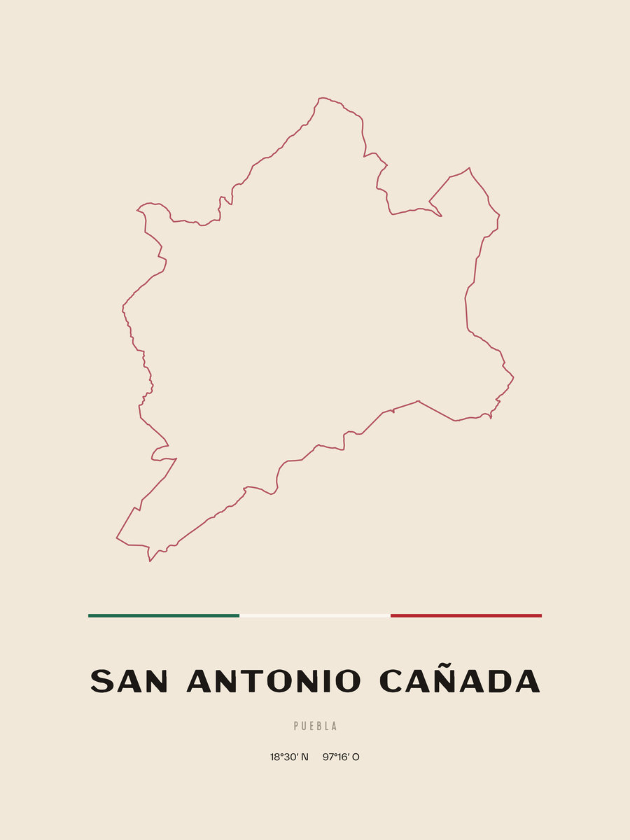 Framed poster of San Antonio Cañada, Puebla.