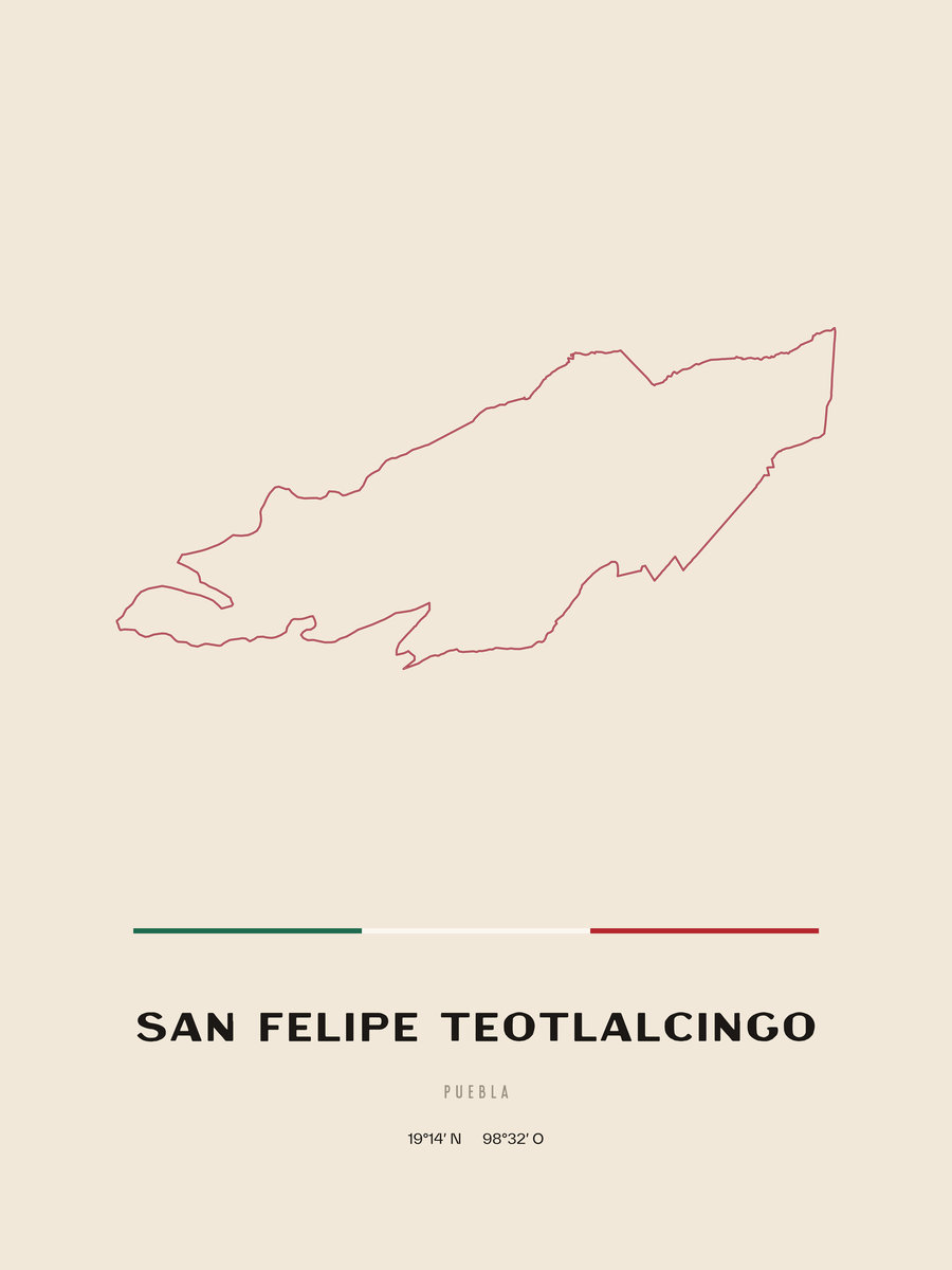 Framed poster of San Felipe Teotlalcingo, Puebla.