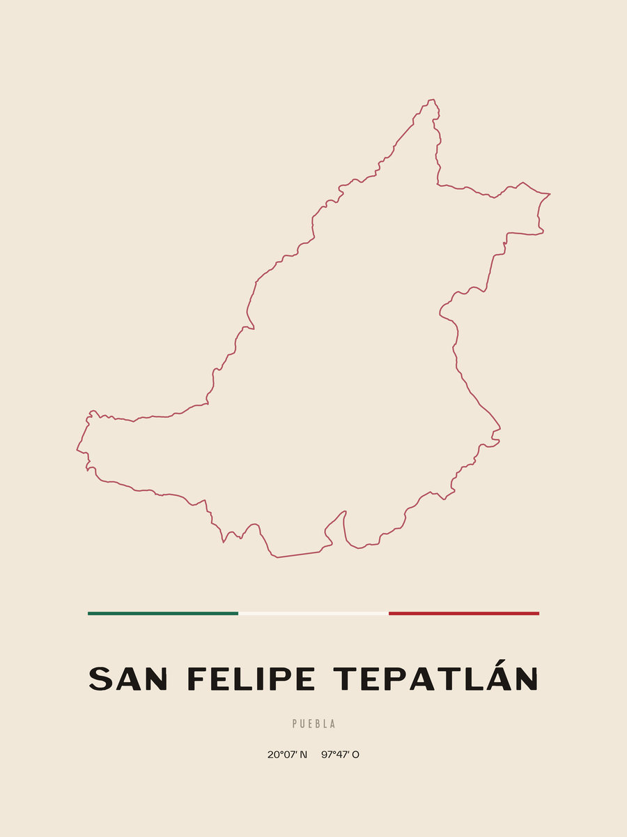 Framed poster of San Felipe Tepatlán, Puebla.