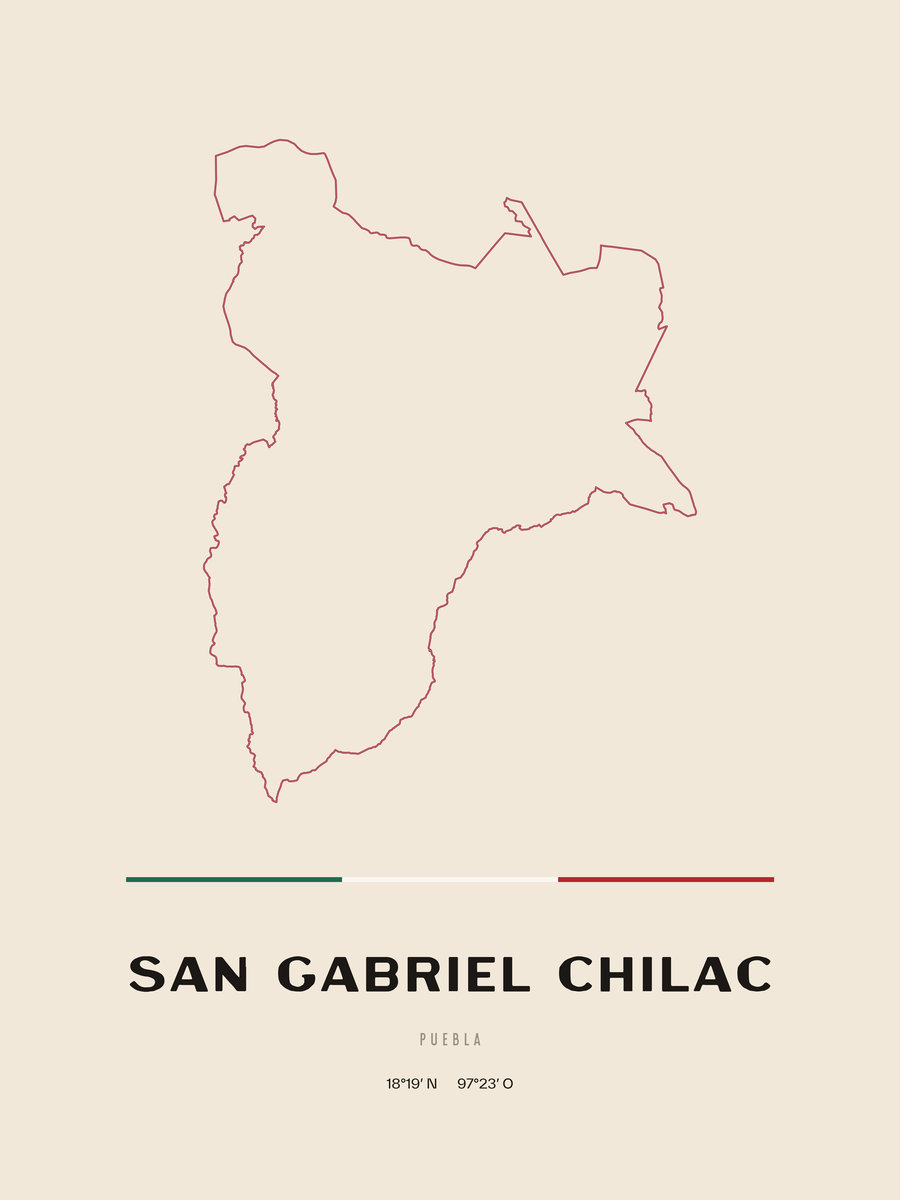 Framed poster of San Gabriel Chilac, Puebla.