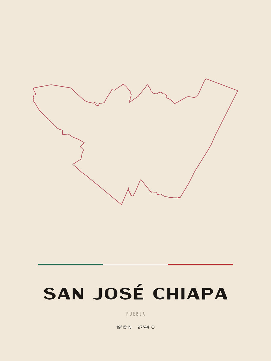 Framed poster of San José Chiapa, Puebla.