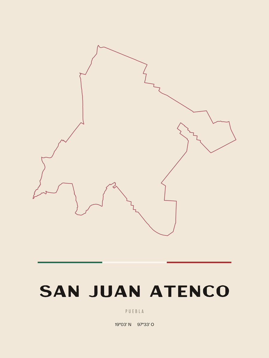 Framed poster of San Juan Atenco, Puebla.