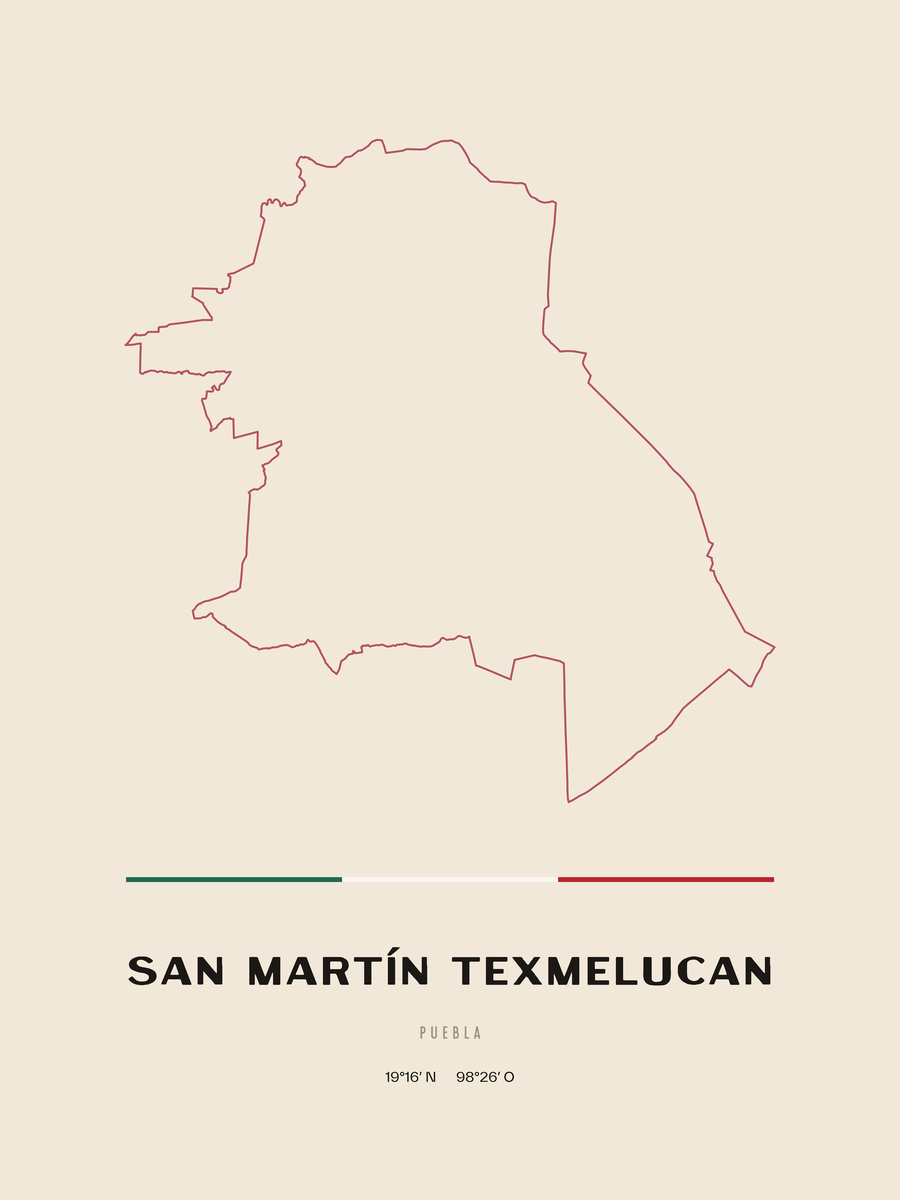 Framed poster of San Martín Texmelucan, Puebla.