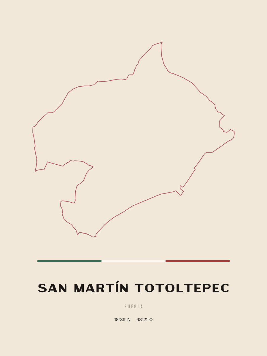 Framed poster of San Martín Totoltepec, Puebla.