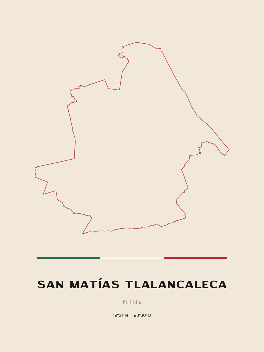 Framed poster of San Matías Tlalancaleca, Puebla.