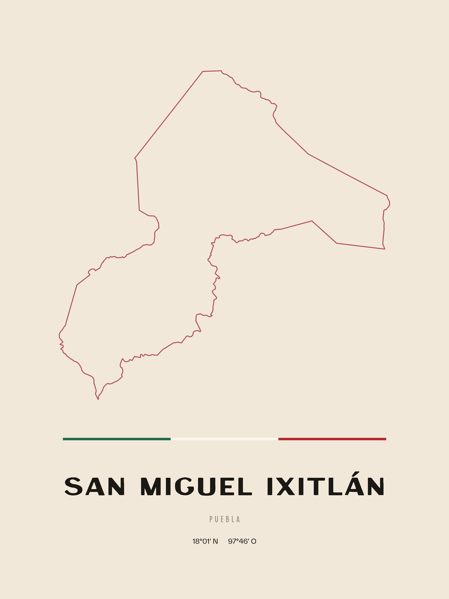 Framed poster of San Miguel Ixitlán, Puebla.