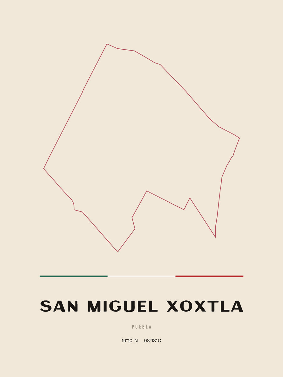 Framed poster of San Miguel Xoxtla, Puebla.