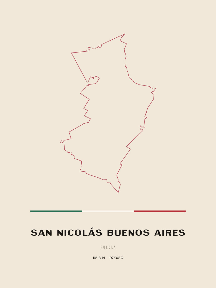 Framed poster of San Nicolás Buenos Aires, Puebla.