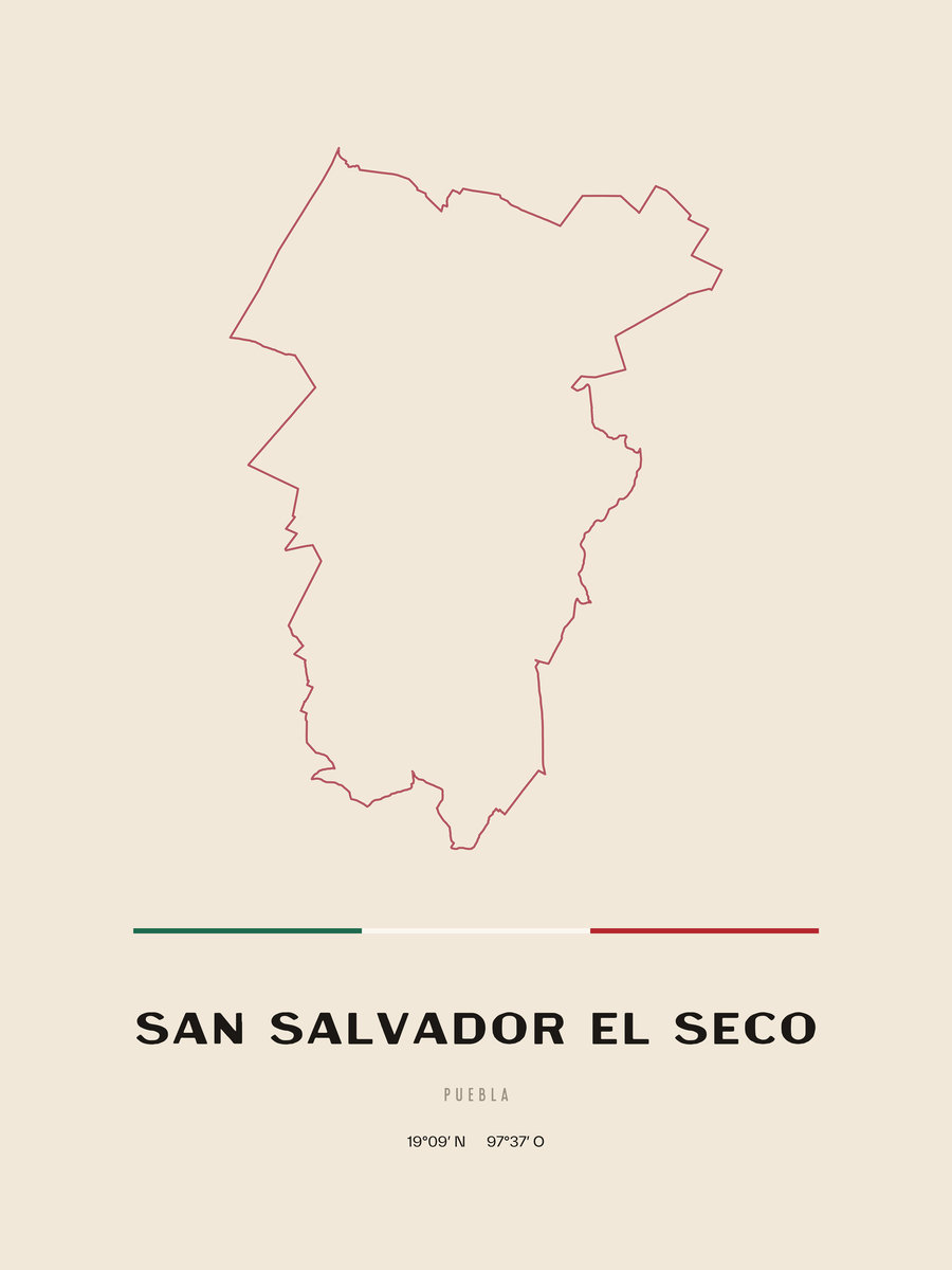 Framed poster of San Salvador el Seco, Puebla.