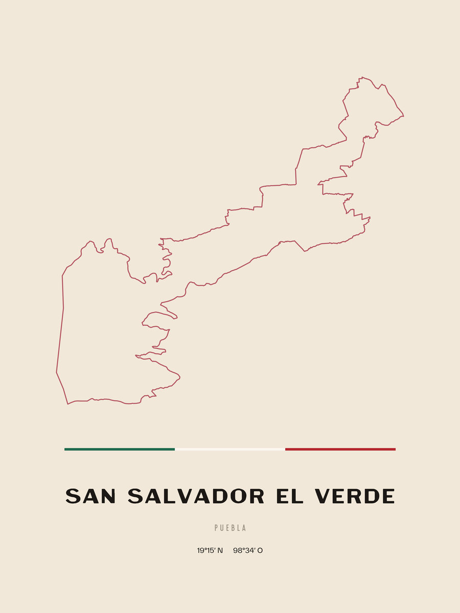 Framed poster of San Salvador el Verde, Puebla.