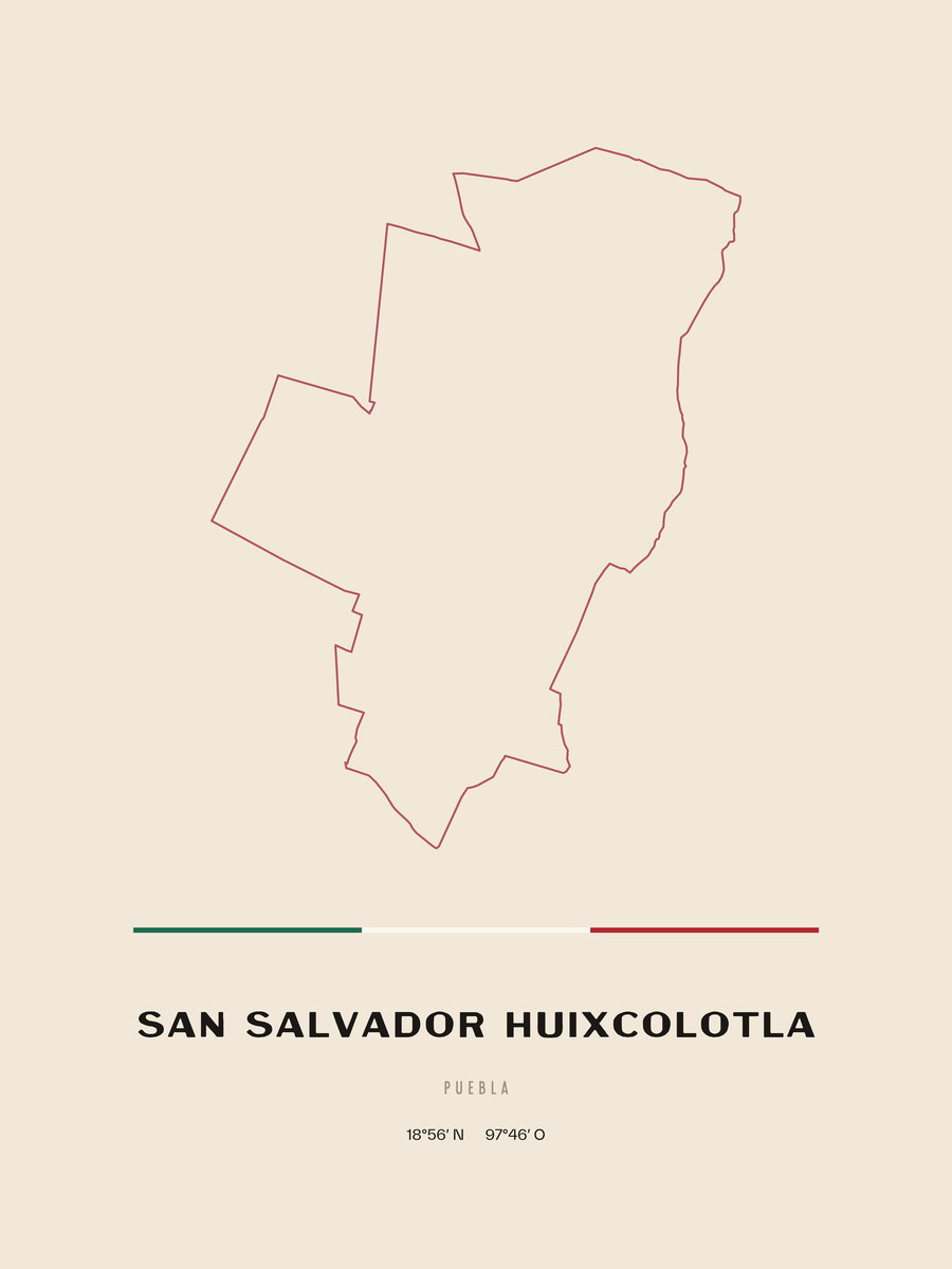 Framed poster of San Salvador Huixcolotla, Puebla.