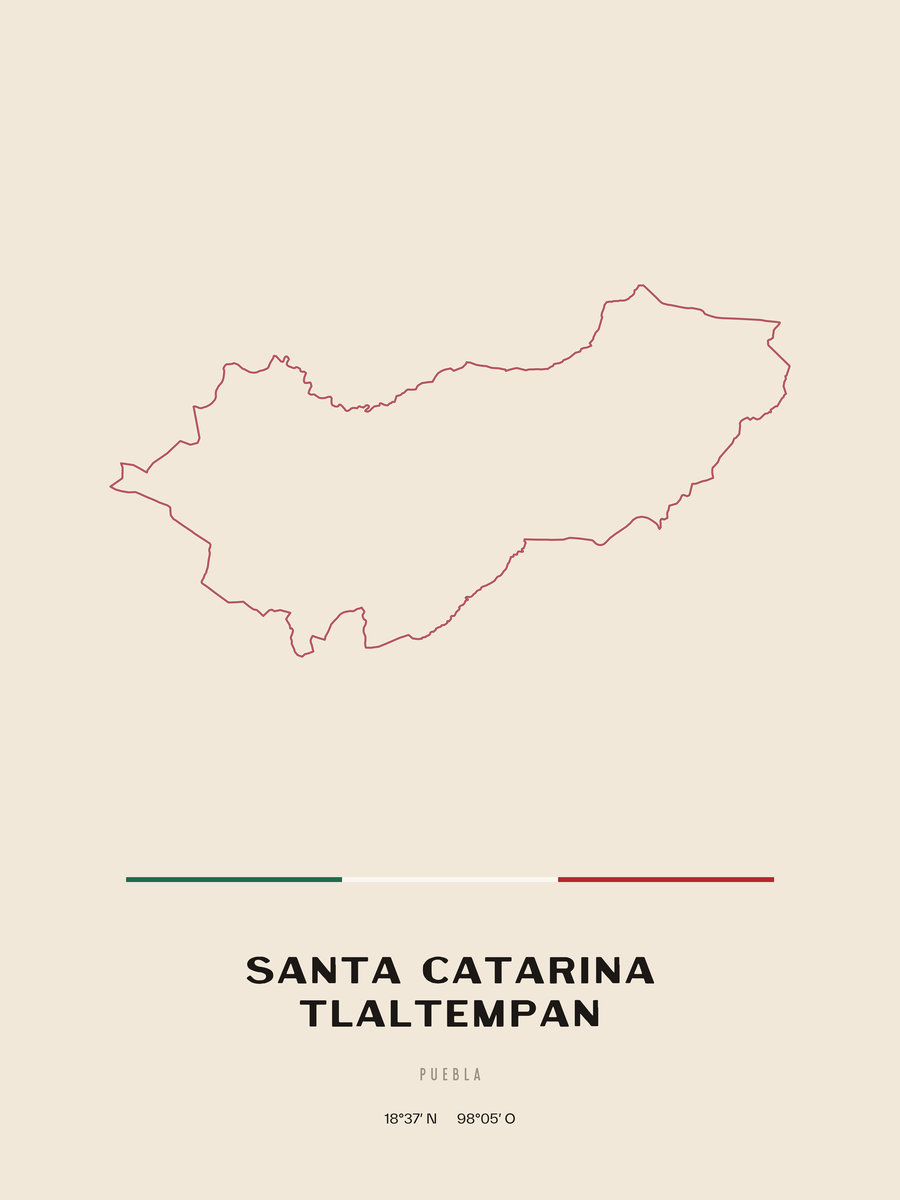 Framed poster of Santa Catarina Tlaltempan, Puebla.