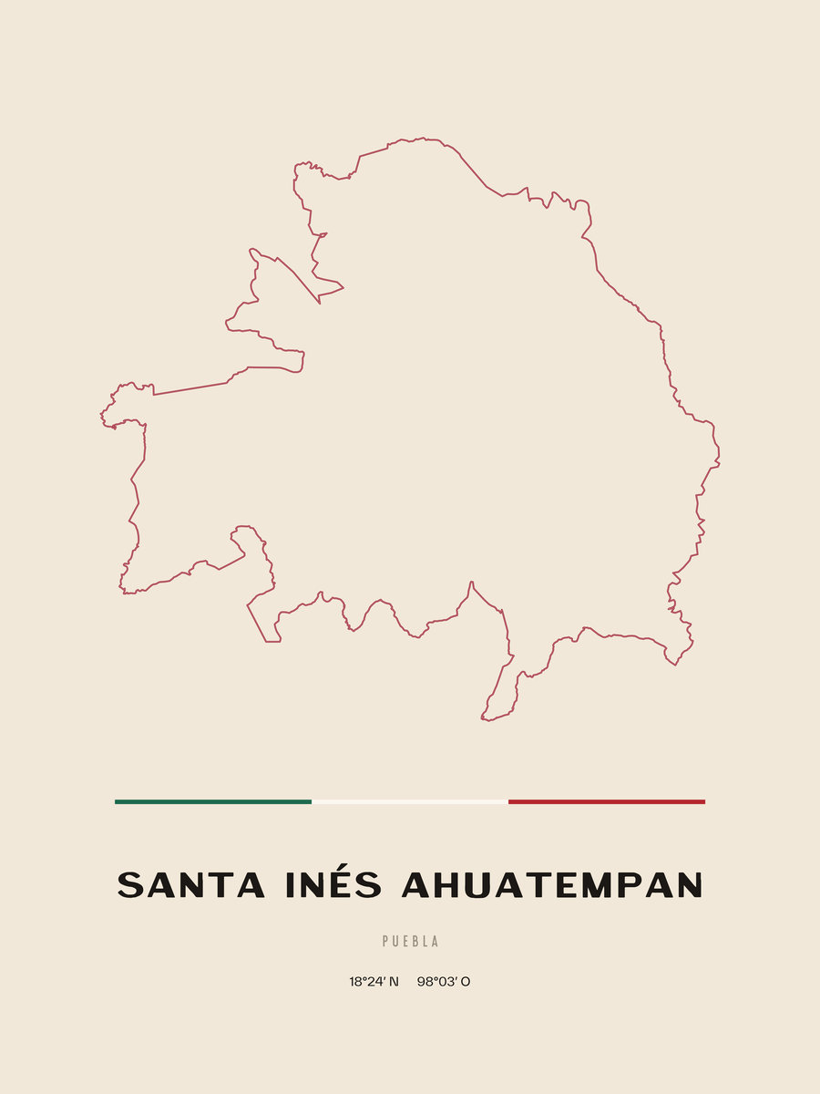 Framed poster of Santa Inés Ahuatempan, Puebla.