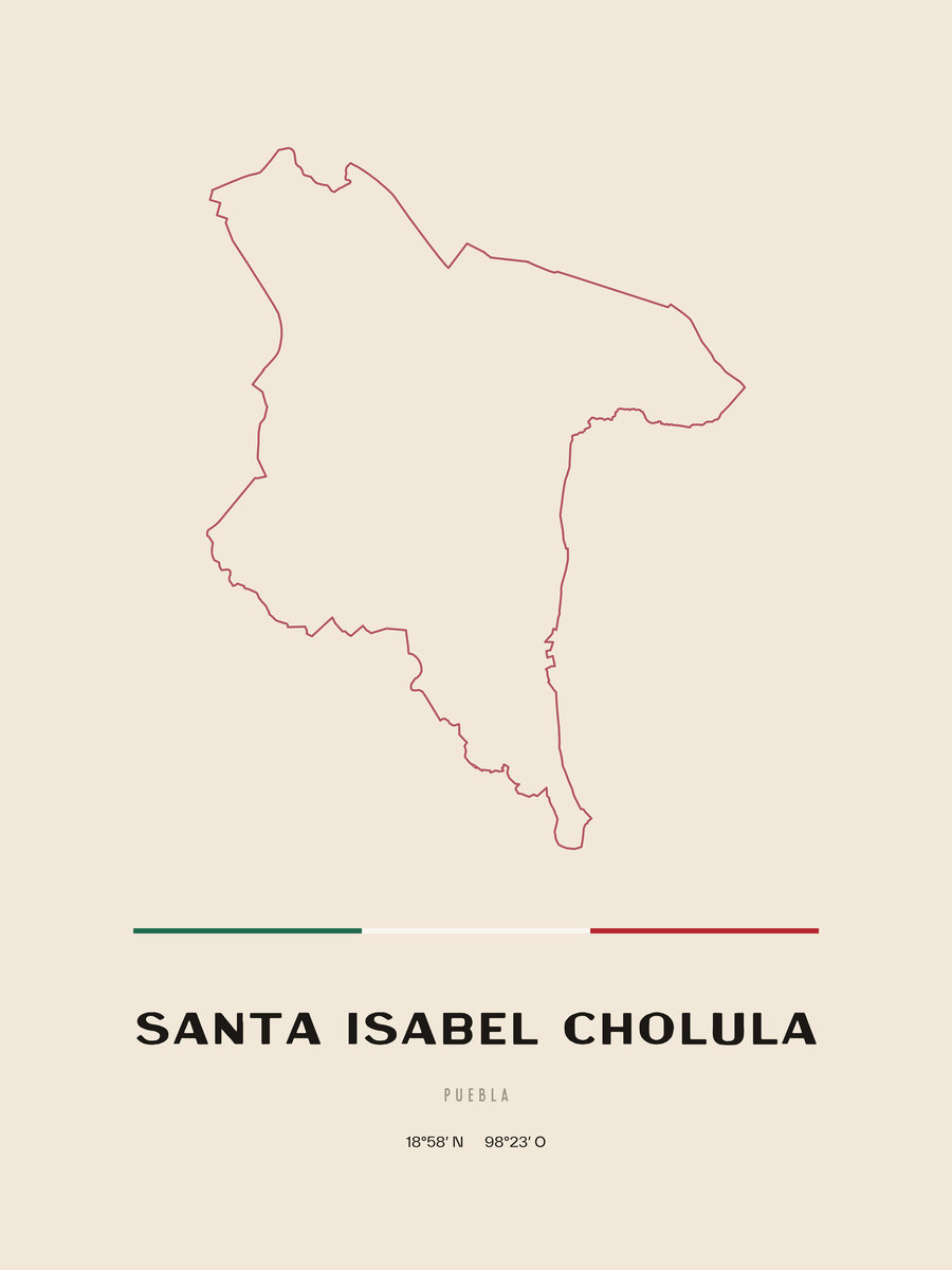 Framed poster of Santa Isabel Cholula, Puebla.