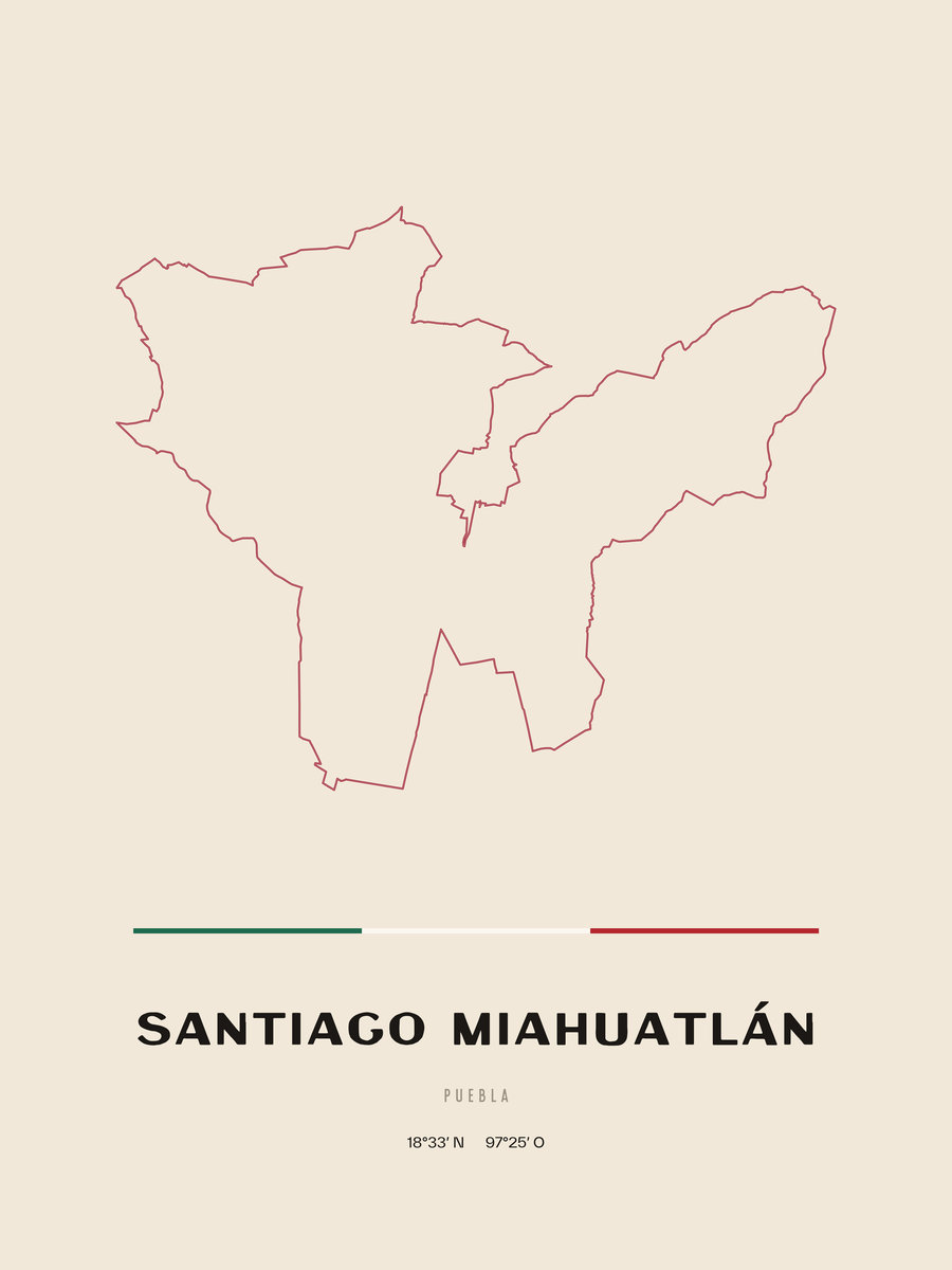 Framed poster of Santiago Miahuatlán, Puebla.