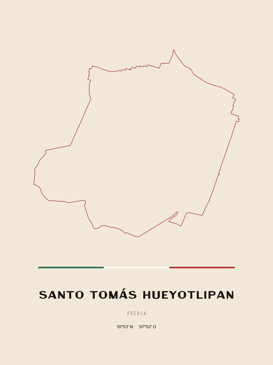 Framed poster of Santo Tomás Hueyotlipan, Puebla.