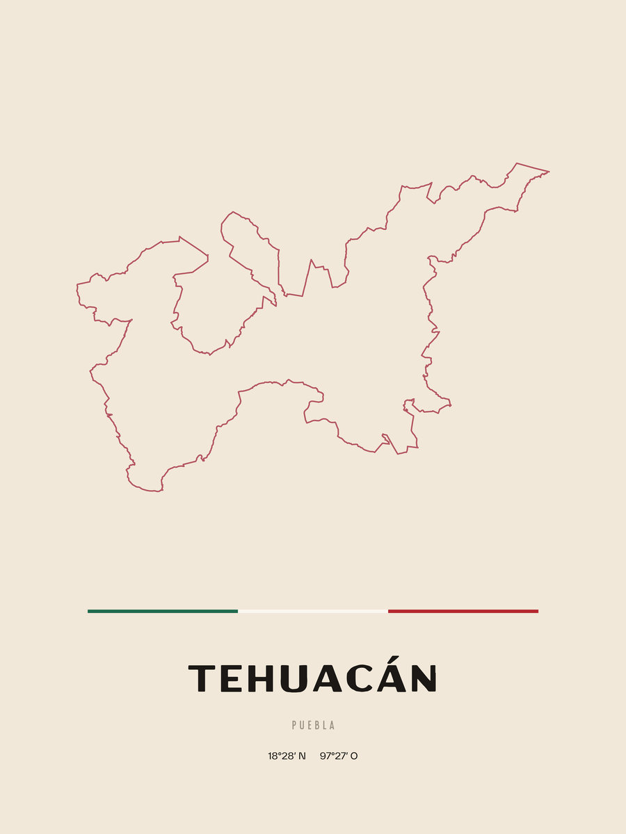 Framed poster of Tehuacán, Puebla.