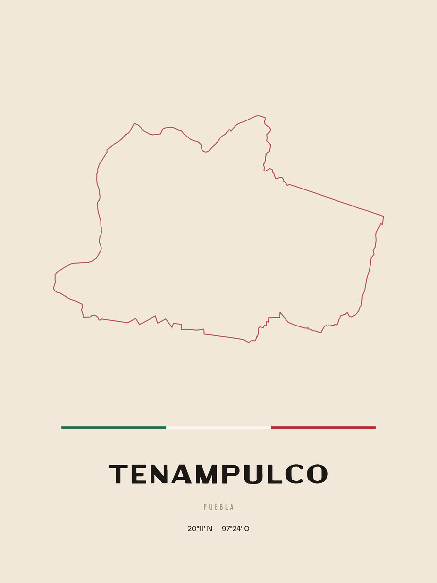 Framed poster of Tenampulco, Puebla.