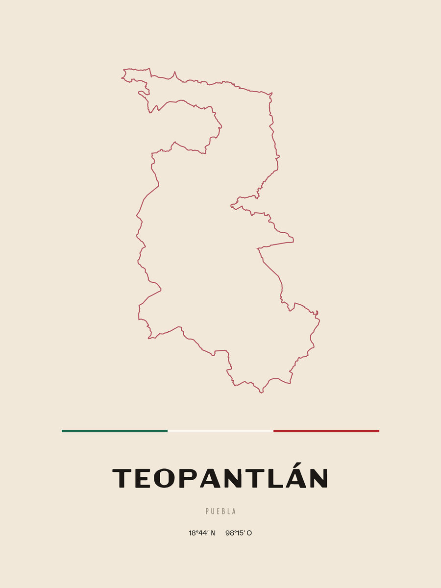Framed poster of Teopantlán, Puebla.