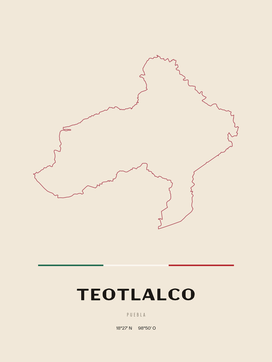 Framed poster of Teotlalco, Puebla.