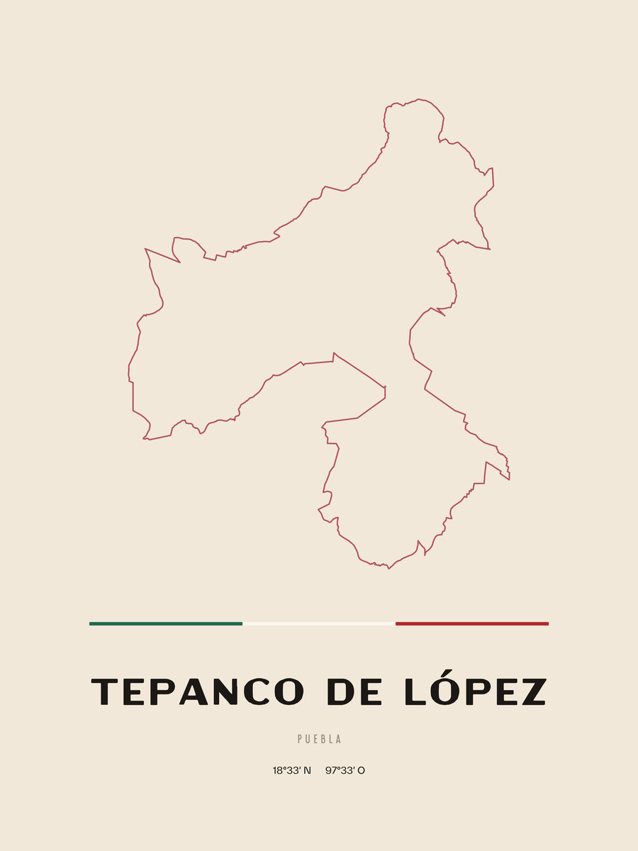 Framed poster of Tepanco de López, Puebla.