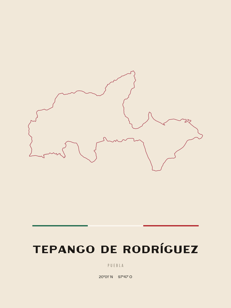 Framed poster of Tepango de Rodríguez, Puebla.
