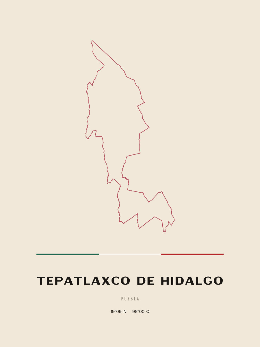 Framed poster of Tepatlaxco de Hidalgo, Puebla.