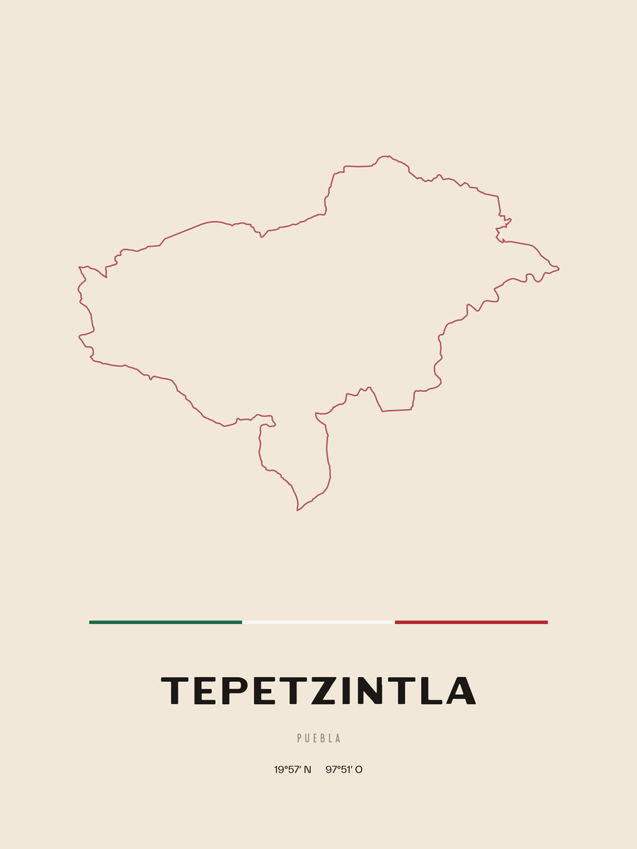 Framed poster of Tepetzintla, Puebla.
